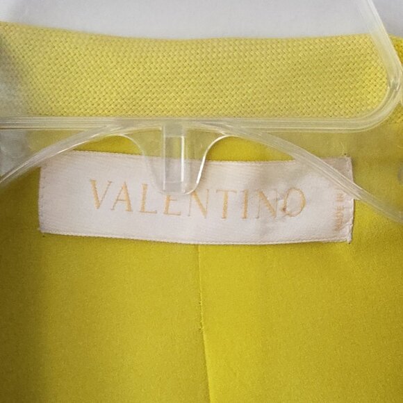 VALENTINO | Linen Blazer Silk Lining Orange Green Sz 10 - Picture 5 of 9